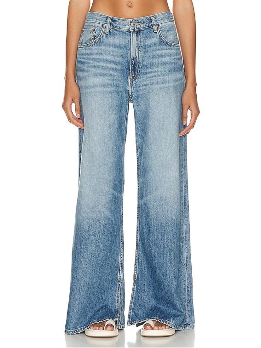 RE/DONE Original Low Rider Loose Wide Leg Split Hem Vintage Flow Blue Jeans 28